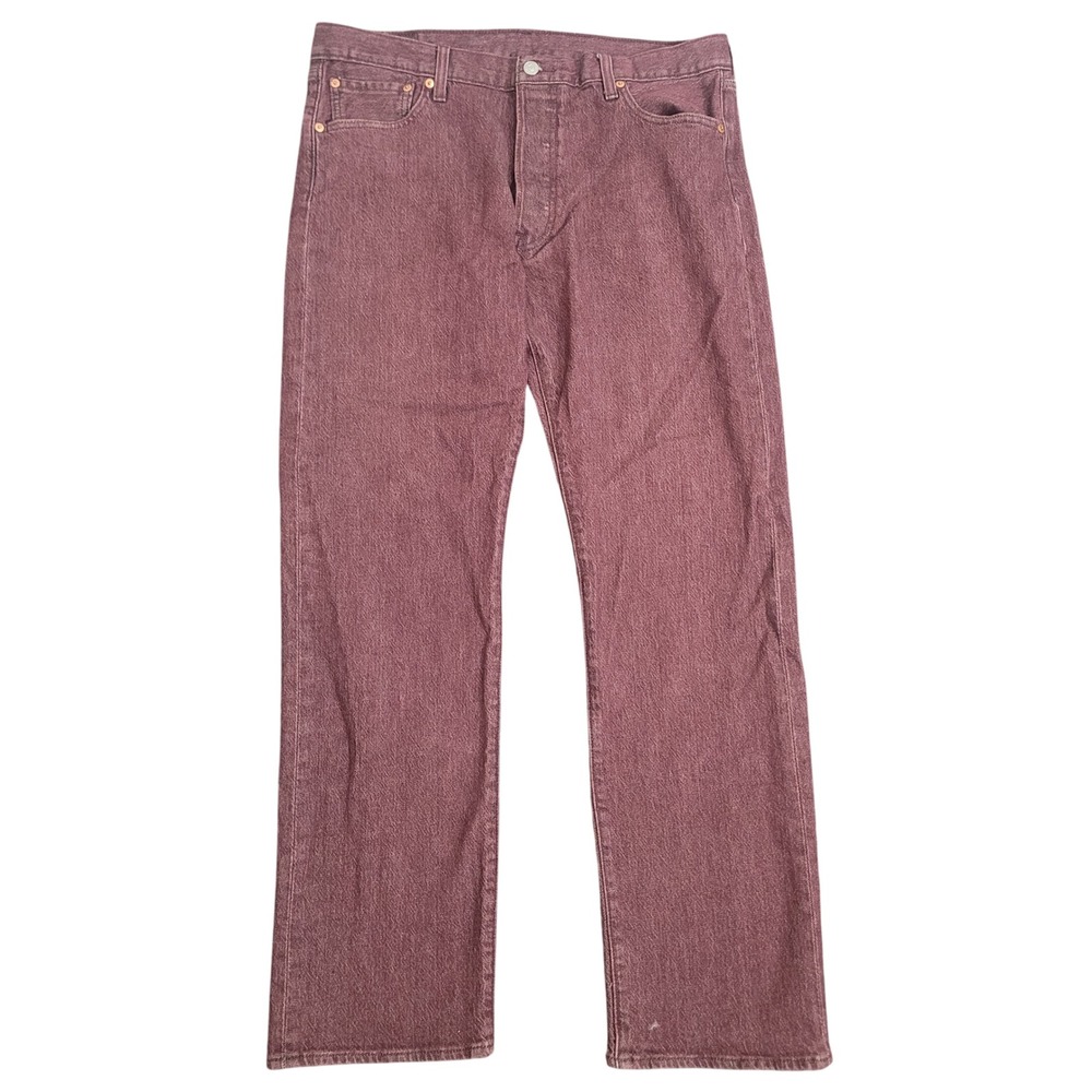 Levi's 36x32 501 Original Straight Leg Jeans Mens Burgundy Maroon Button Fly
